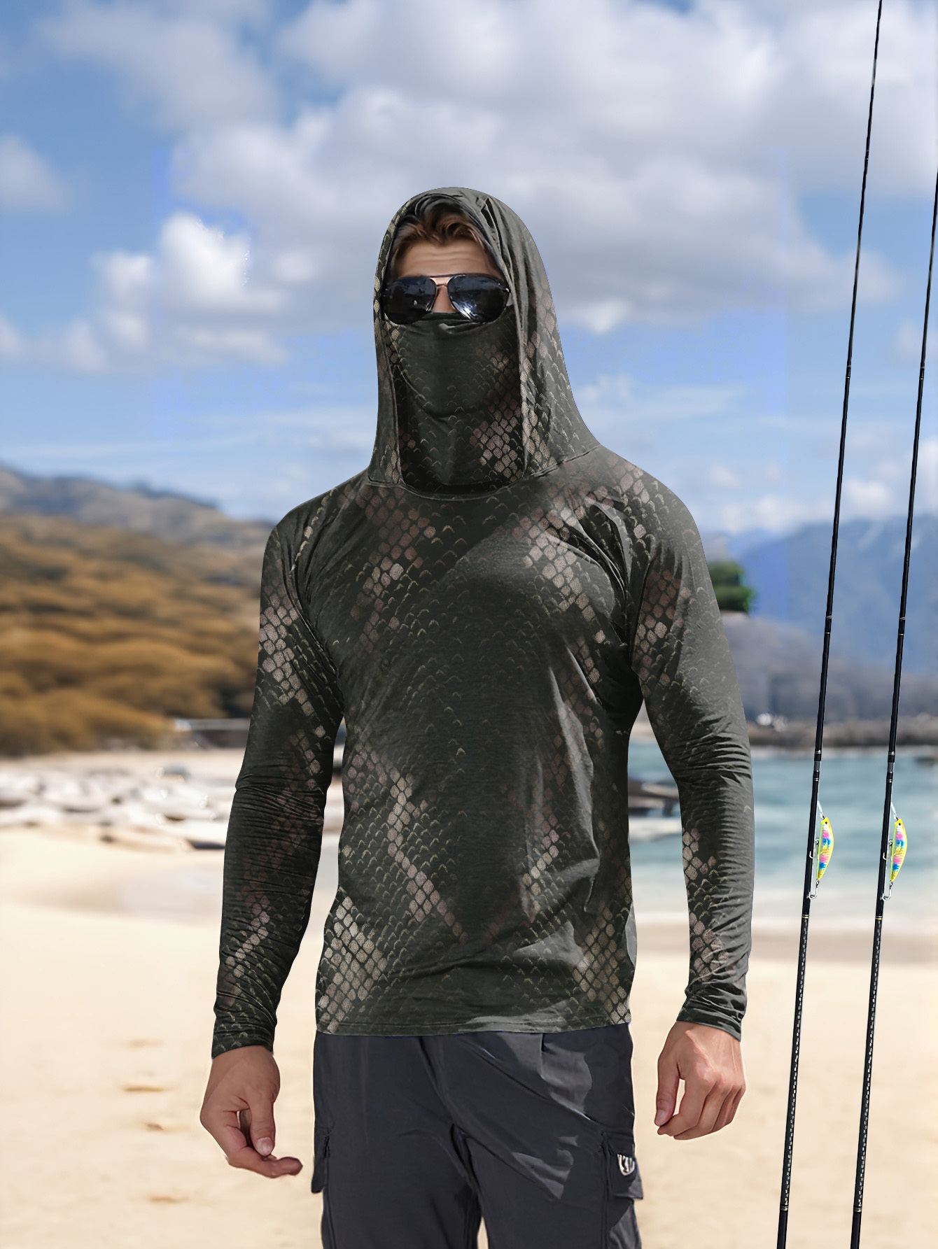 Men's Fishing Hooded Long-Slee - Fishing Hoodie ulasan dan harga